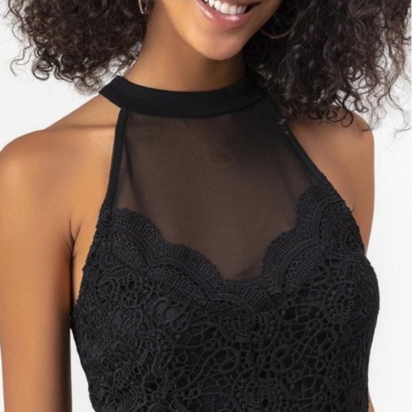 FRANCESCA Collection Blue Rain Black Dress Size M D308 - Picture 6 of 14